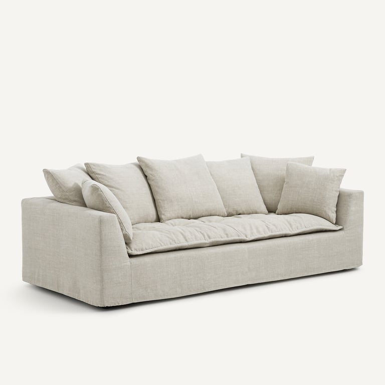 Otavia canapé 3 places lin beige - Vue supplémentaire 3