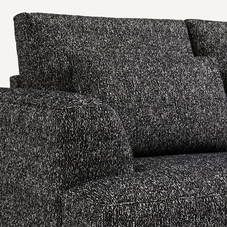 Marsile canapé 3 places tissu bouclette noir - Vue supplémentaire 1