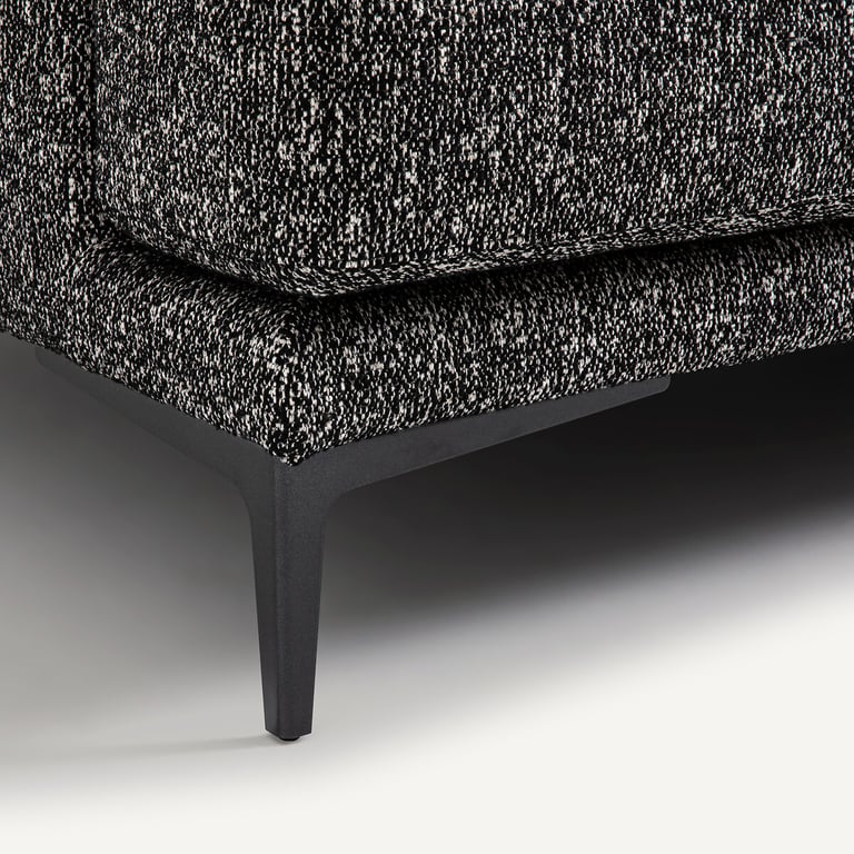Marsile canapé 3 places tissu bouclette noir - Vue supplémentaire 2