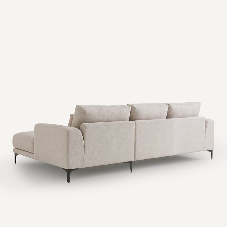 Marsile canapé d'angle droit 3 places tweedé beige - Vue supplémentaire 3