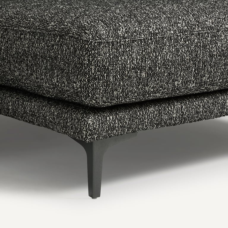 Marsile canapé d'angle fixe tissu bouclette noir - Vue supplémentaire 3