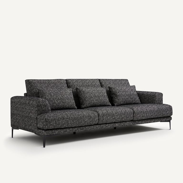 Produit similaire: Marsile canapé 4 places tissu bouclette noir