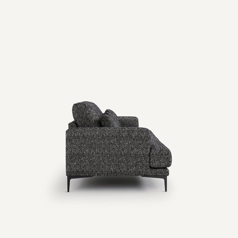 Marsile canapé 4 places tissu bouclette noir - Vue supplémentaire 2