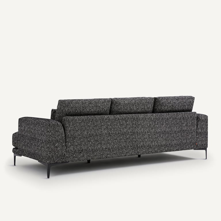 Marsile canapé 4 places tissu bouclette noir - Vue supplémentaire 3