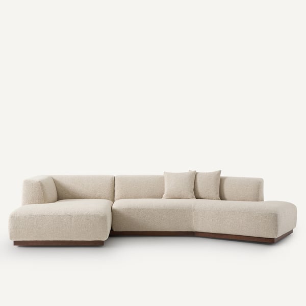 Jacopo canapé d'angle gauche 4 places bouclette beige