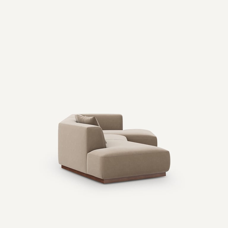 Jacopo canapé d'angle fixe velours beige - Vue supplémentaire 2
