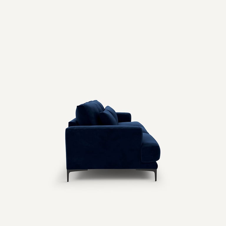 Marsile canapé 4 places velours bleu - Vue supplémentaire 2