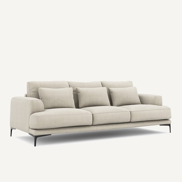 Marsile canapé 4 places coton lin beige - Vue supplémentaire 1