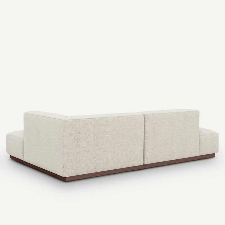 Jacopo canapé d'angle fixe tissu chiné beige - Vue supplémentaire 2