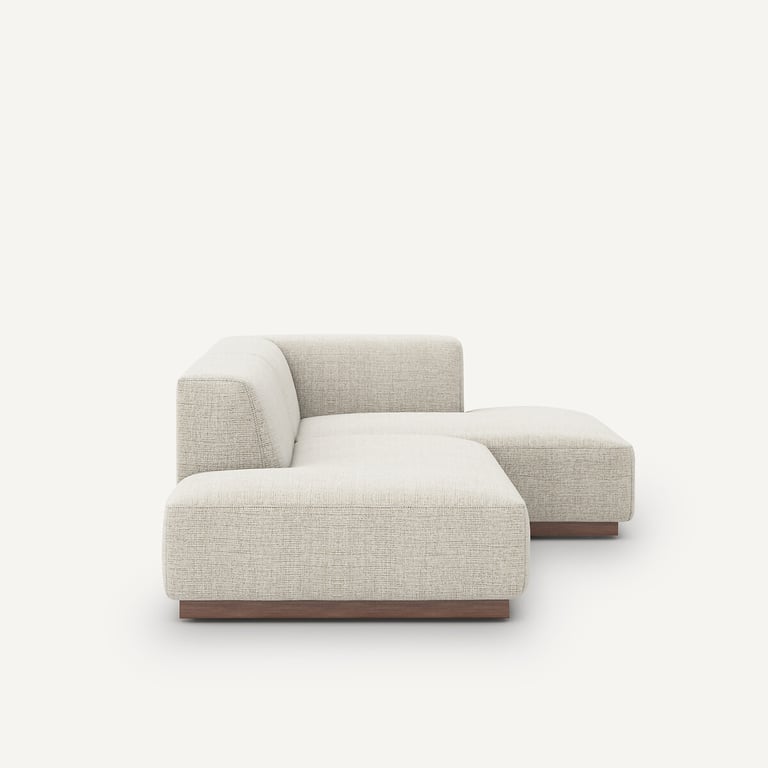 Jacopo canapé d'angle fixe tissu chiné beige - Vue supplémentaire 3