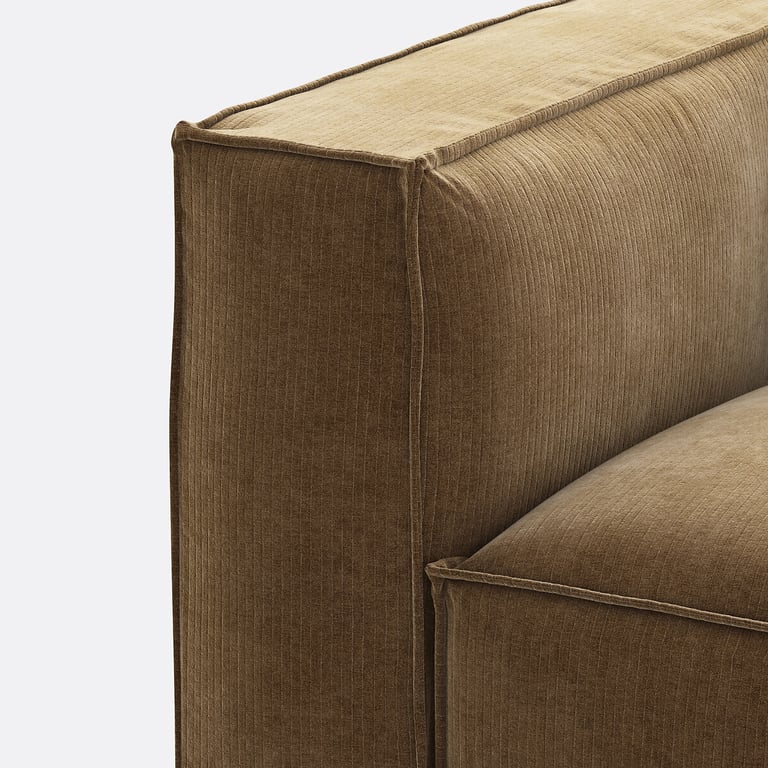Modulable 3 places et pouf velours côtelé vintage Seven - Vue supplémentaire 3