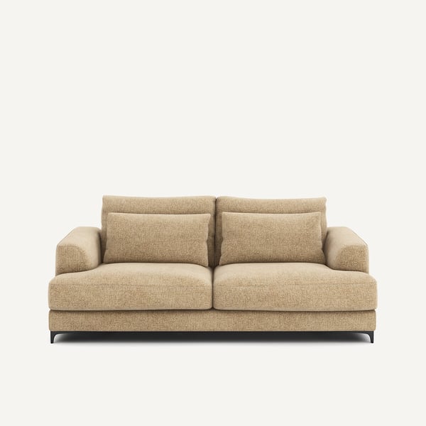 Marsile - Canapé convertible 3 places tissu texturé beige