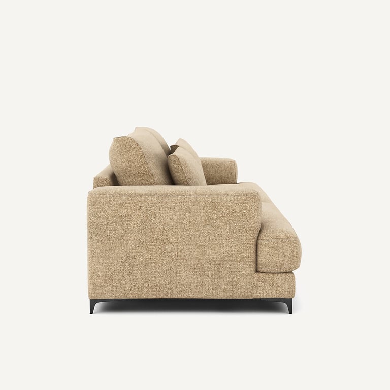 Marsile canapé convertible 3 places coton armuré beige - Vue supplémentaire 2