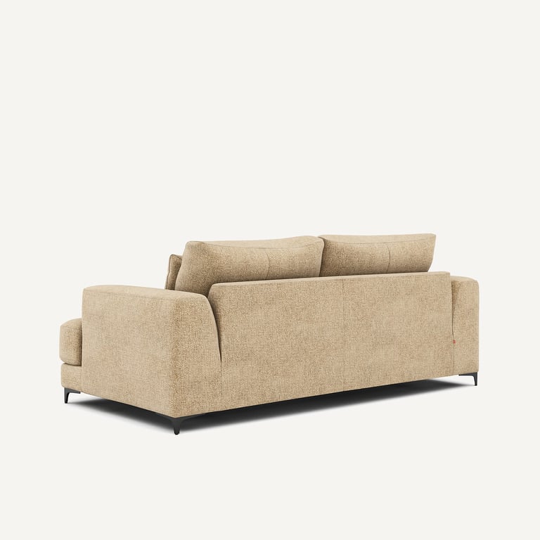 Marsile canapé convertible 3 places coton armuré beige - Vue supplémentaire 3