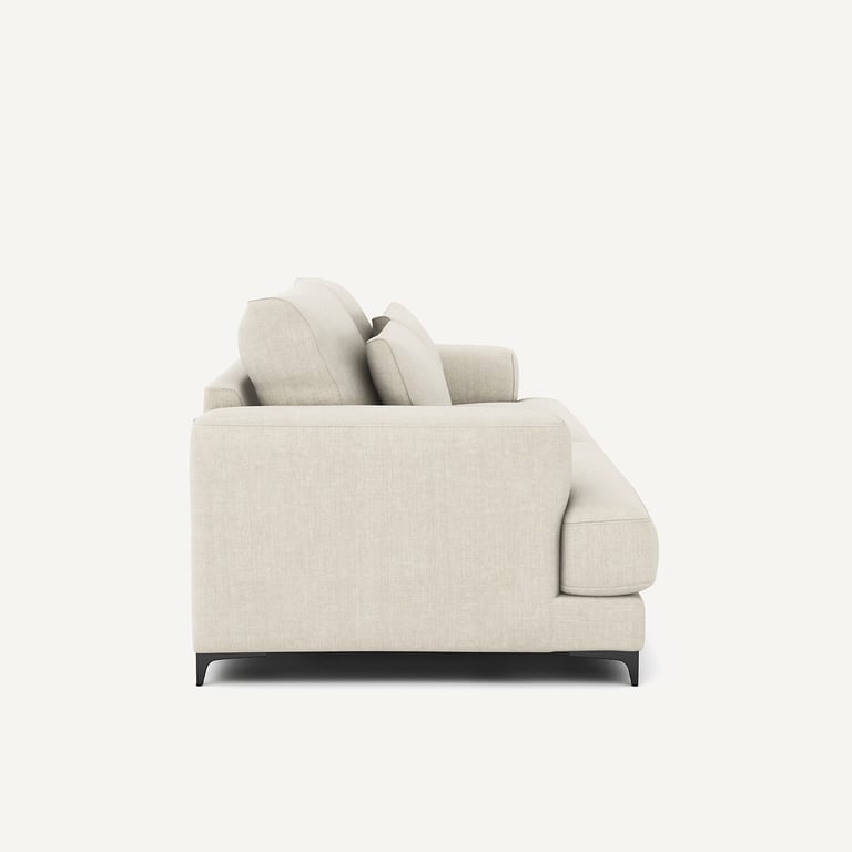Marsile canapé convertible 3 places coton lin beige - Vue supplémentaire 2