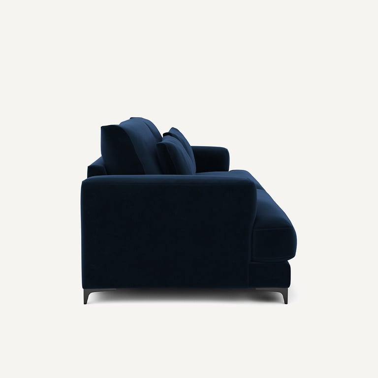 Marsile canapé convertible 4 places velours bleu - Vue supplémentaire 2