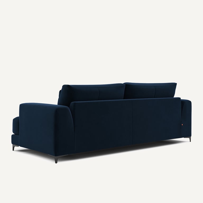 Marsile canapé convertible 4 places velours bleu - Vue supplémentaire 3
