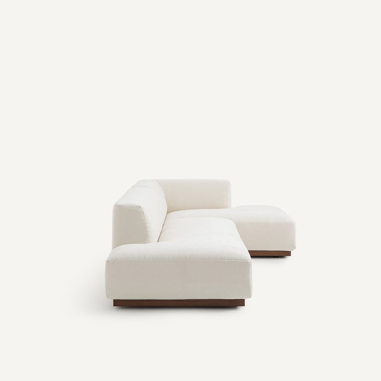 Jacopo canapé d'angle gauche XL 4 places chenille blanc - Vue supplémentaire 2