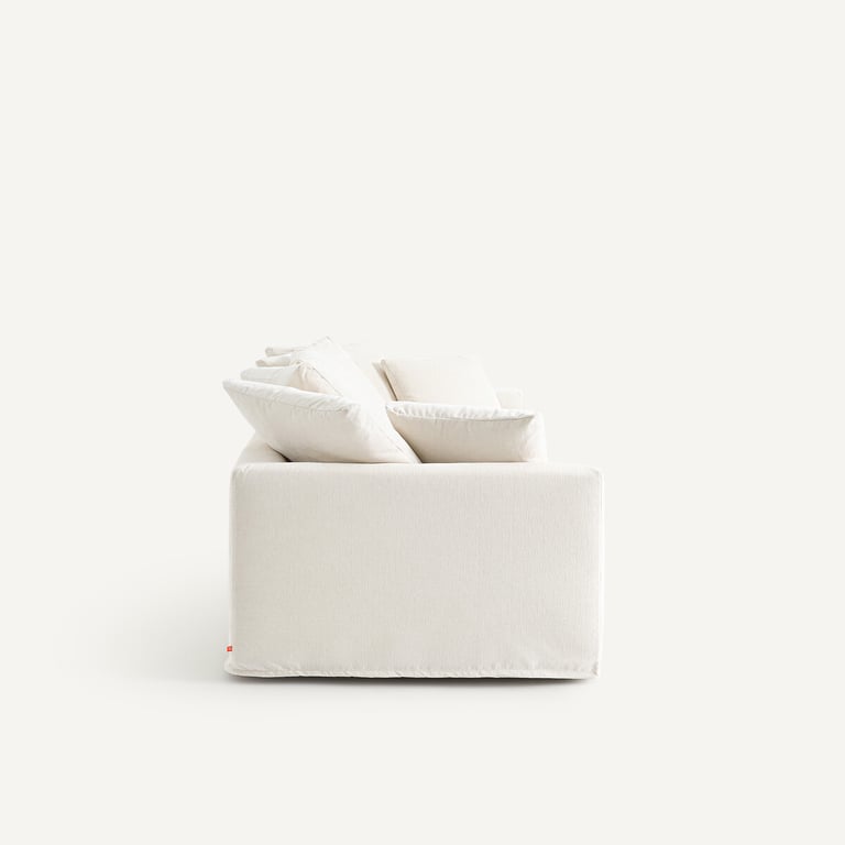 Otavia canapé 3 places tissu chenille blanc - Vue supplémentaire 3