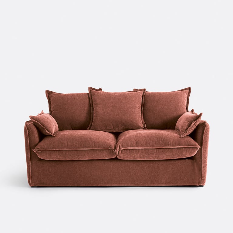 Odna canapé convertible 2 places tissu chiné rosé - Vue supplémentaire 1