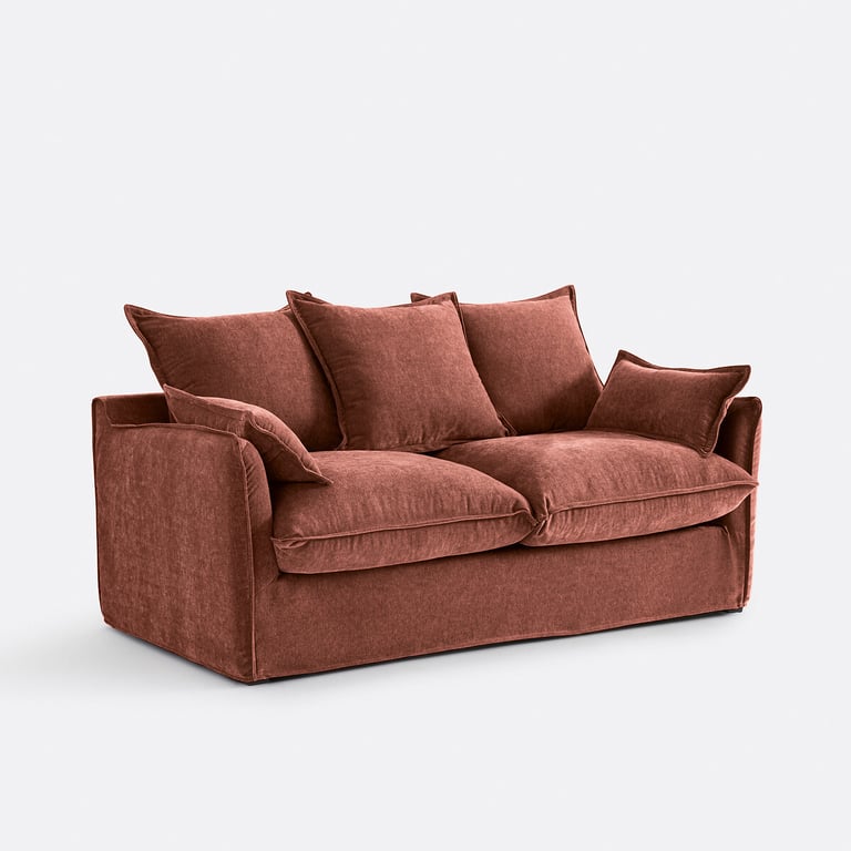 Odna canapé convertible 2 places tissu chiné rosé - Vue supplémentaire 2
