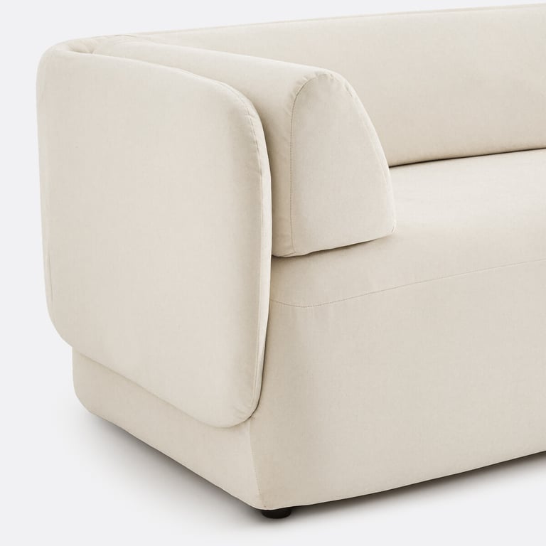 Méridiano - Canapé d'angle droit velours beige - Vue supplémentaire 2
