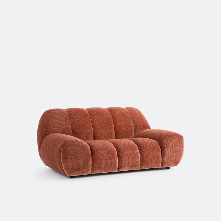 Nuria canapé 2 places velours côtelé vintage terracotta - Vue supplémentaire 3