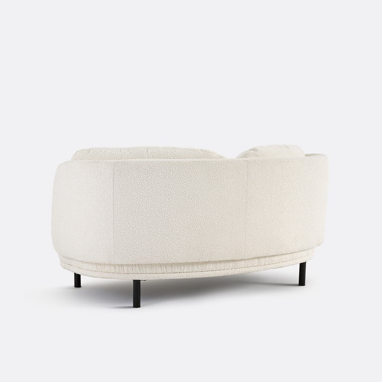 Aro canapé 2 places tissu bouclette beige - Vue supplémentaire 3