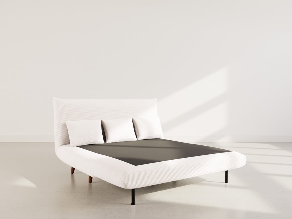 Lumi canapé convertible 2 places velours côtelé beige - Vue supplémentaire 2
