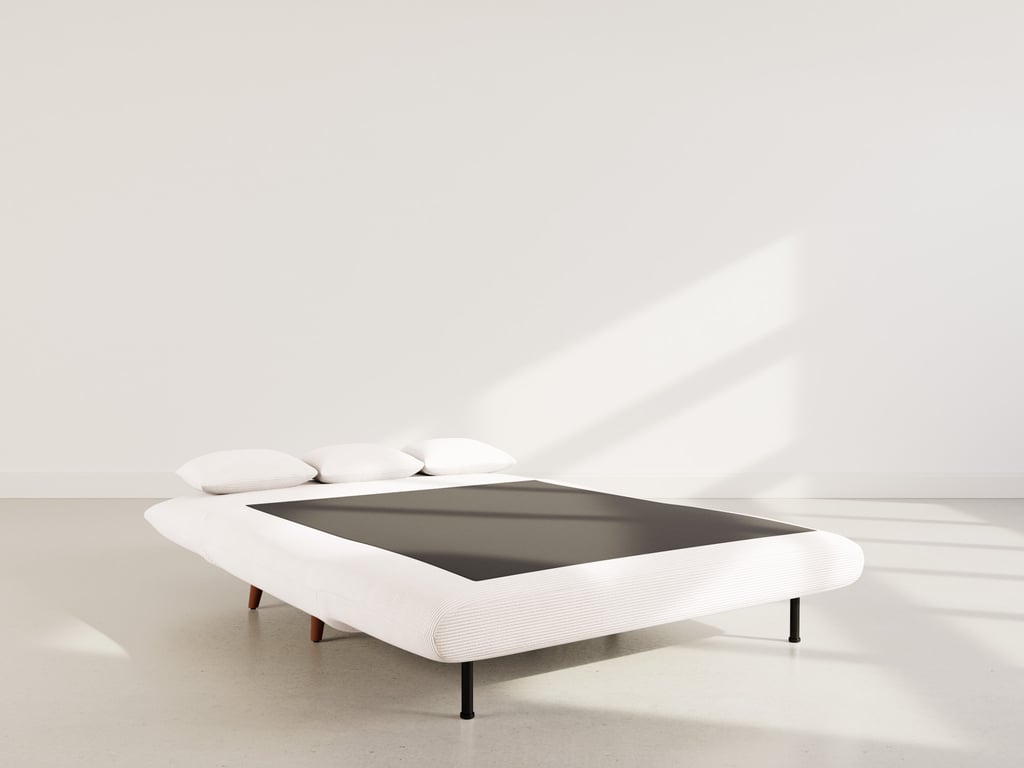 Lumi canapé convertible 2 places velours côtelé beige - Vue supplémentaire 3