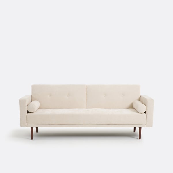 Tuske - Canapé convertible 3 places chenille beige