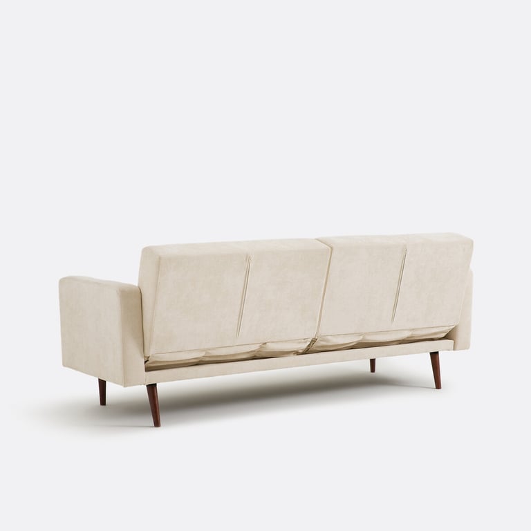 Tuske - Canapé convertible 3 places chenille beige - Vue supplémentaire 3