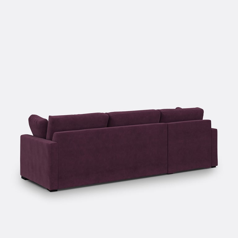 Timor canapé d'angle convertible 4 places velours violet - Vue supplémentaire 2
