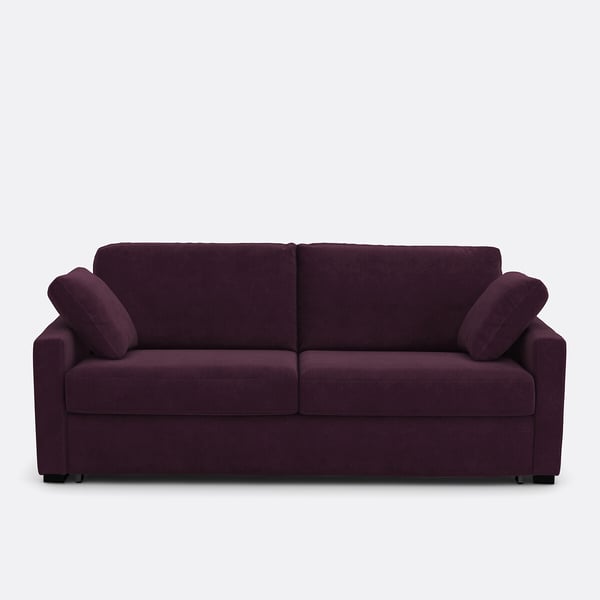 Timor canapé convertible 3 places velours violet
