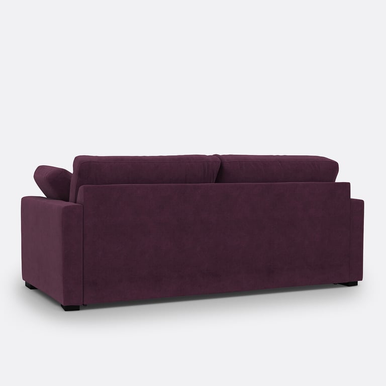 Timor canapé convertible 3 places velours violet - Vue supplémentaire 2