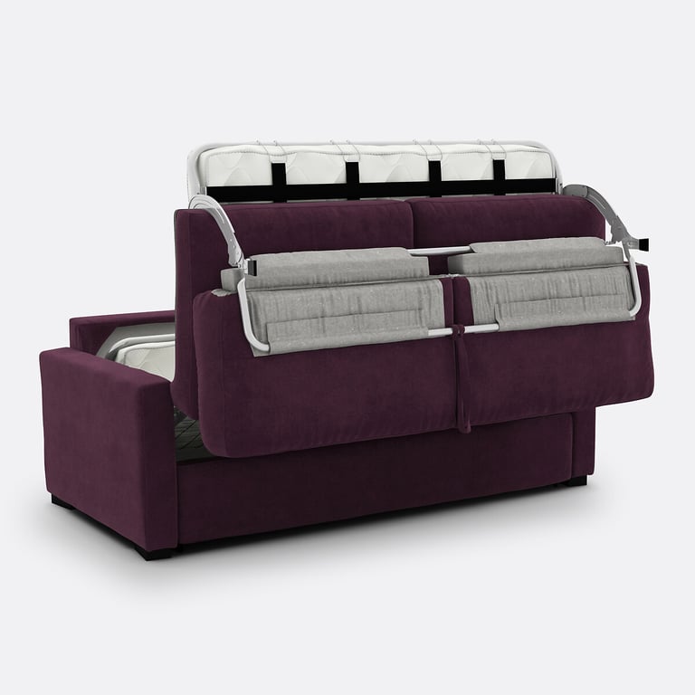 Timor canapé convertible 3 places velours violet - Vue supplémentaire 3
