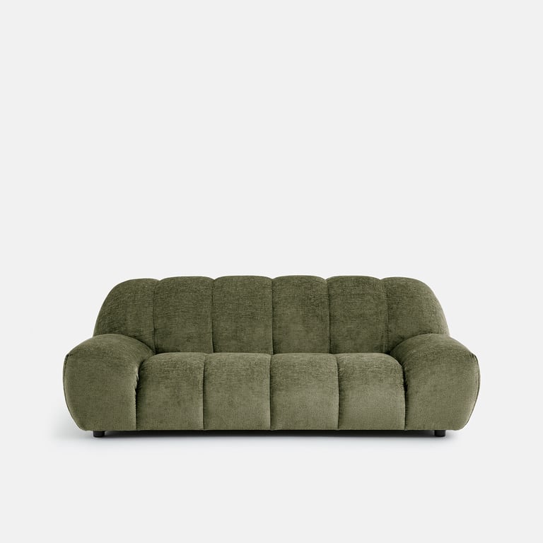 Nuria canapé 3 places velours épais vert - Vue supplémentaire 1