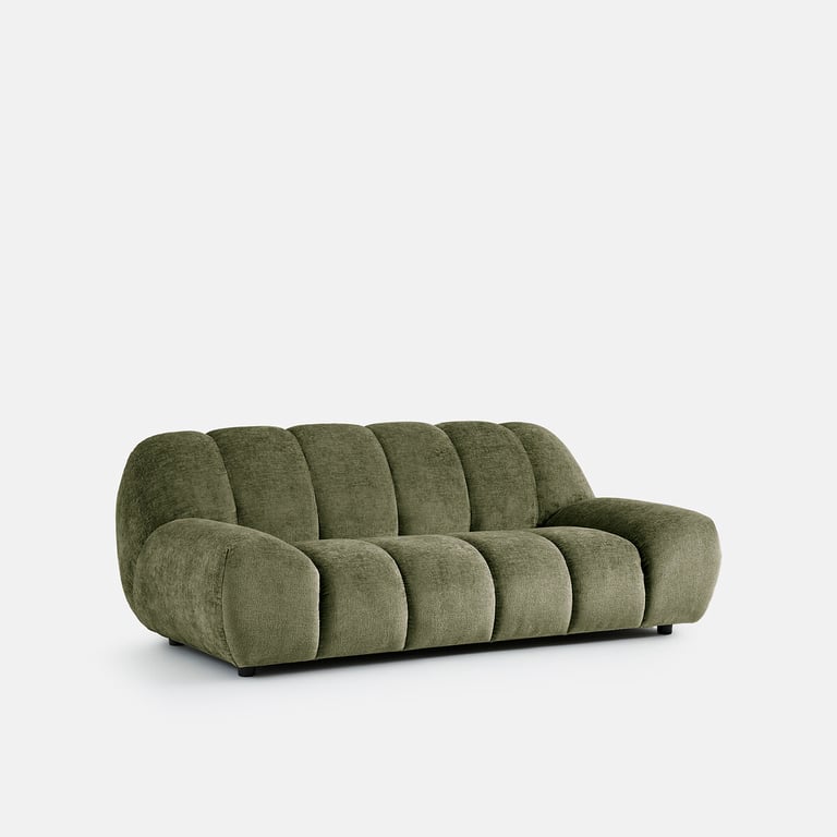 Nuria canapé 3 places velours épais vert - Vue supplémentaire 3
