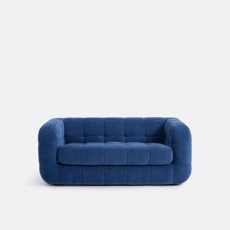 Pieta canapé 2 places tissu polyester bleu - Vue supplémentaire 1