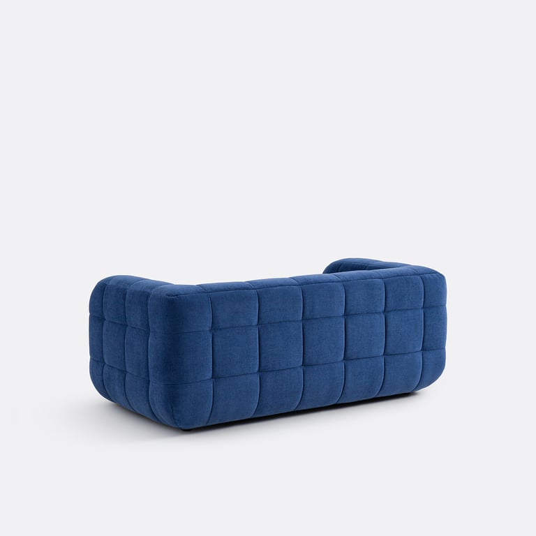 Pieta canapé 2 places tissu polyester bleu - Vue supplémentaire 3