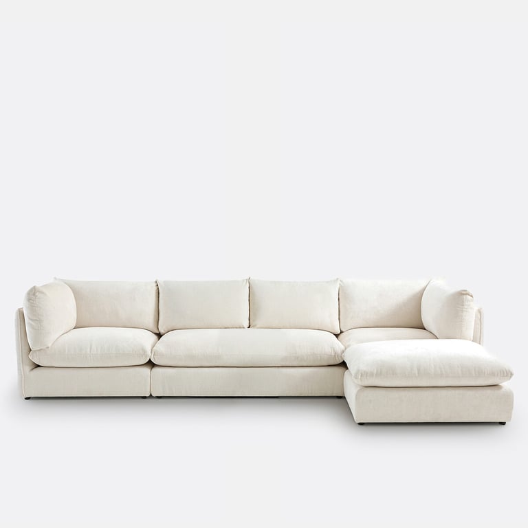 Malo canapé 2 places tissu texturé beige - Vue supplémentaire 1