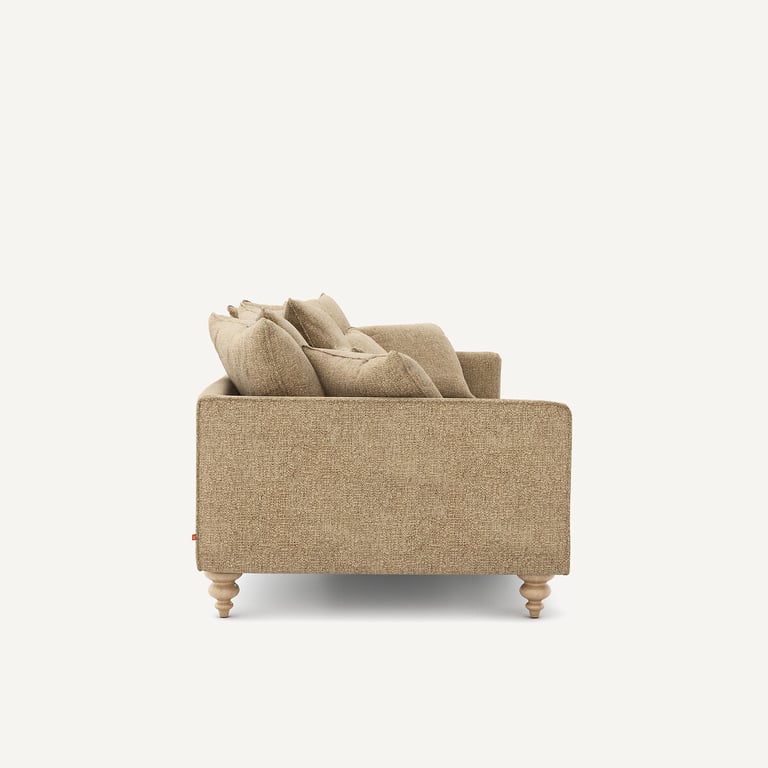 Lazare canapé 3 places tissu coton armuré beige - Vue supplémentaire 2