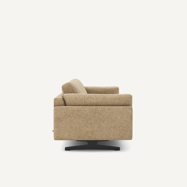 César canapé 3 places tissu coton armuré beige - Vue supplémentaire 2