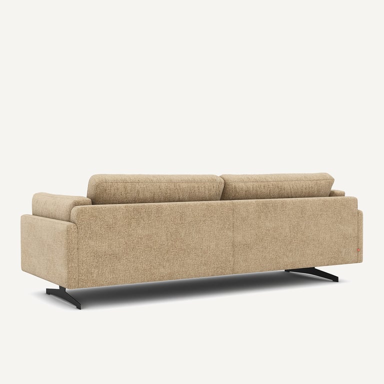 César canapé 3 places tissu coton armuré beige - Vue supplémentaire 3