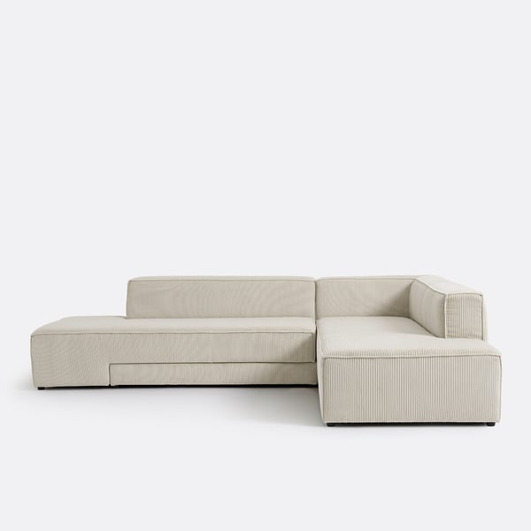Ginosa canapé d'angle convertible 4 places angle beige