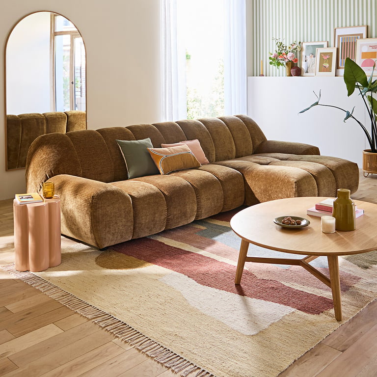 Nuria canapé d'angle fixe 4 places gauche terracotta - Vue supplémentaire 1