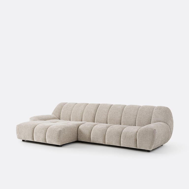 NURIA canapé d'angle fixe 4 places velours marron - Vue supplémentaire 3