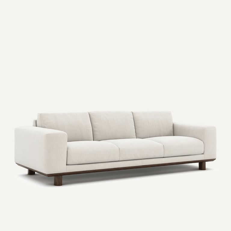 Cerea canapé 3 places velours chenille blanc - Vue supplémentaire 1