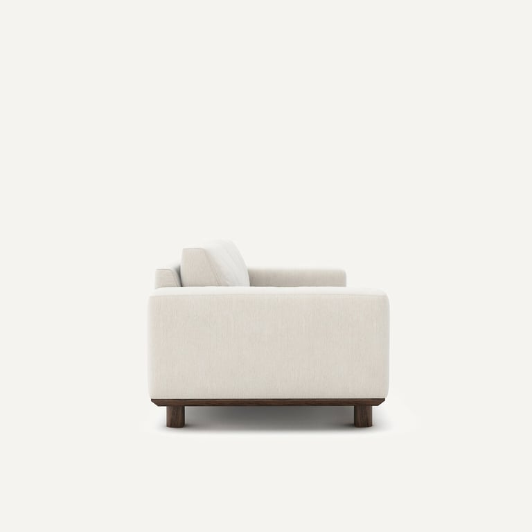 Cerea canapé 3 places velours chenille blanc - Vue supplémentaire 2