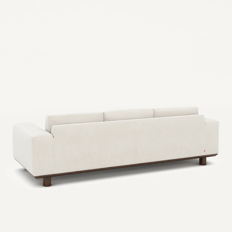 Cerea canapé 3 places velours chenille blanc - Vue supplémentaire 3